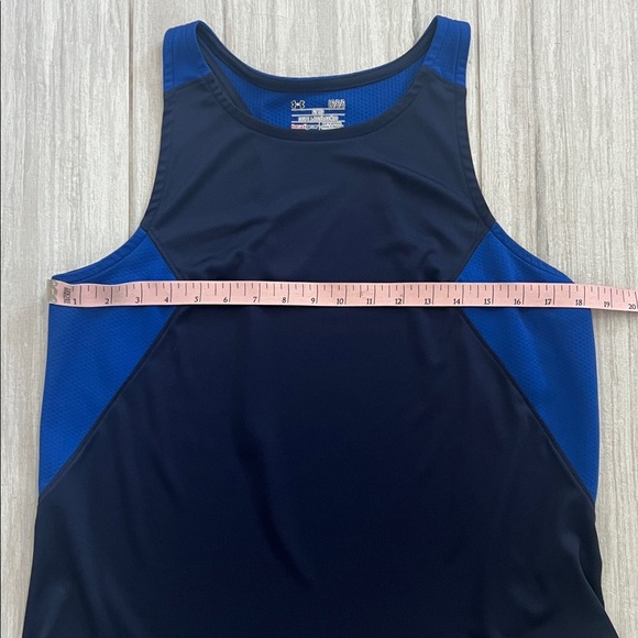 Women’s Under Armour racerback dri fit workout tank Navy & royal blue large - Picture 3 of 6